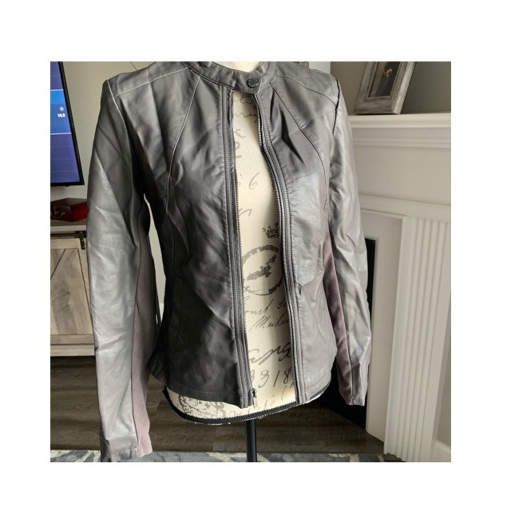 Gray Express Faux Leather Jacket - Women’s size S